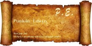 Puskás Edvin névjegykártya