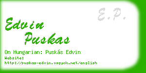 edvin puskas business card